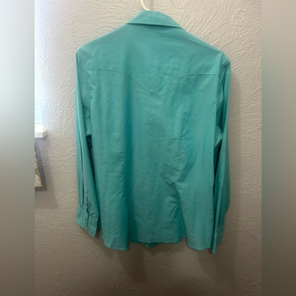Wrangler Turquoise Pearl Snap Western Shirt - Picture 2 of 6